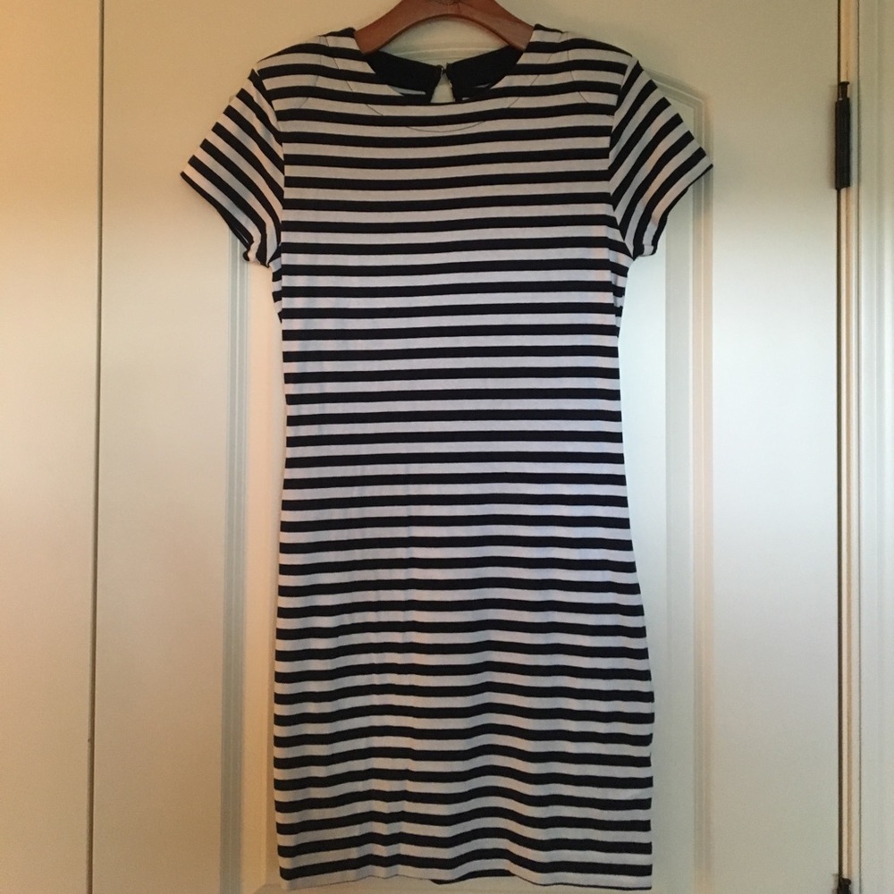 FRENCH CONNECTION Navy/White Stripe T-Shirt Dress