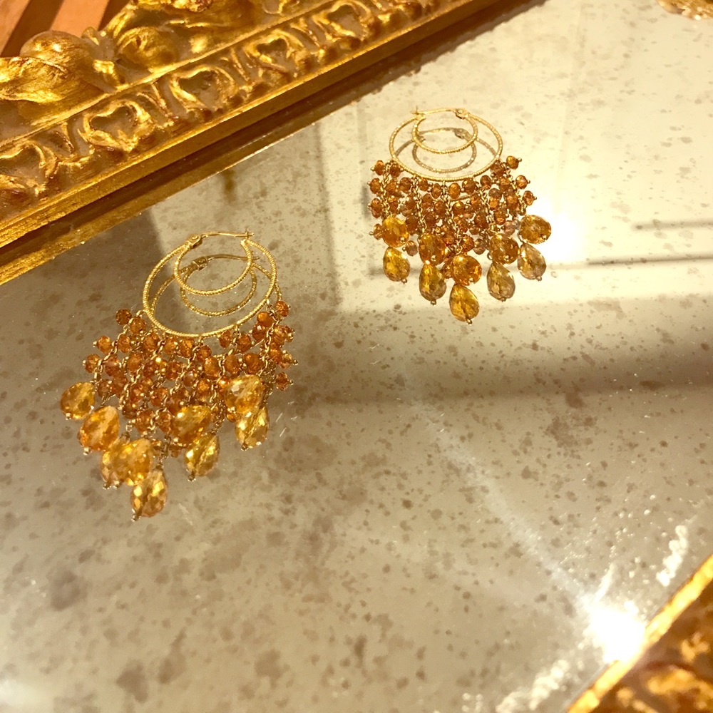 Gold and citrine earrings