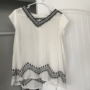 Black and white embroidered shirt