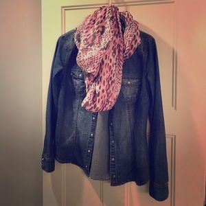 Button up western style denim shirt