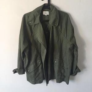 American Eagle olive green army jacket.