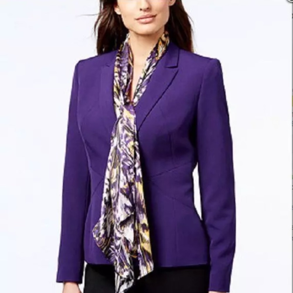 Kasper Purple Blazer Career Suit Petite Size 10