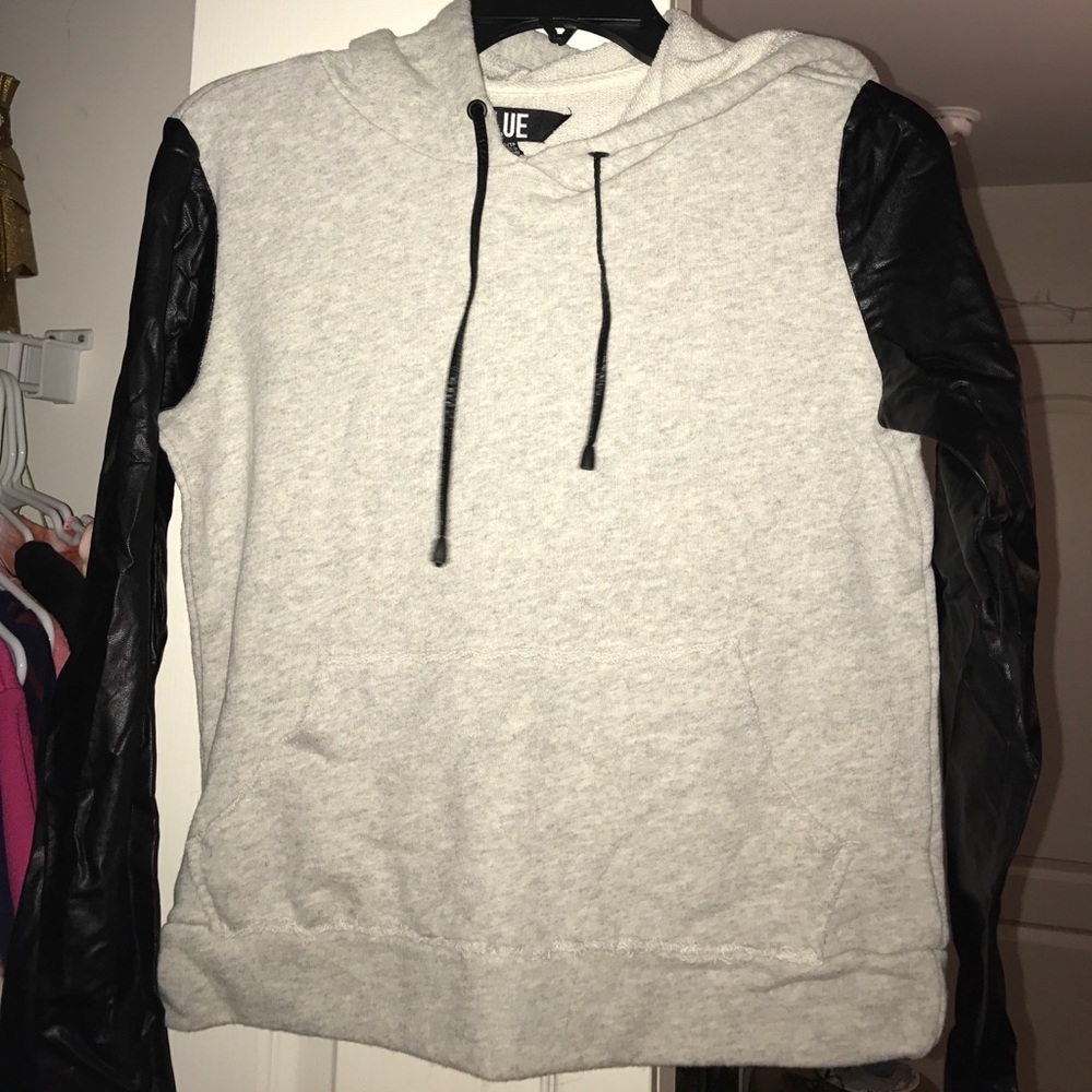 Pacsun sweatshirt with faux leather sleeves
