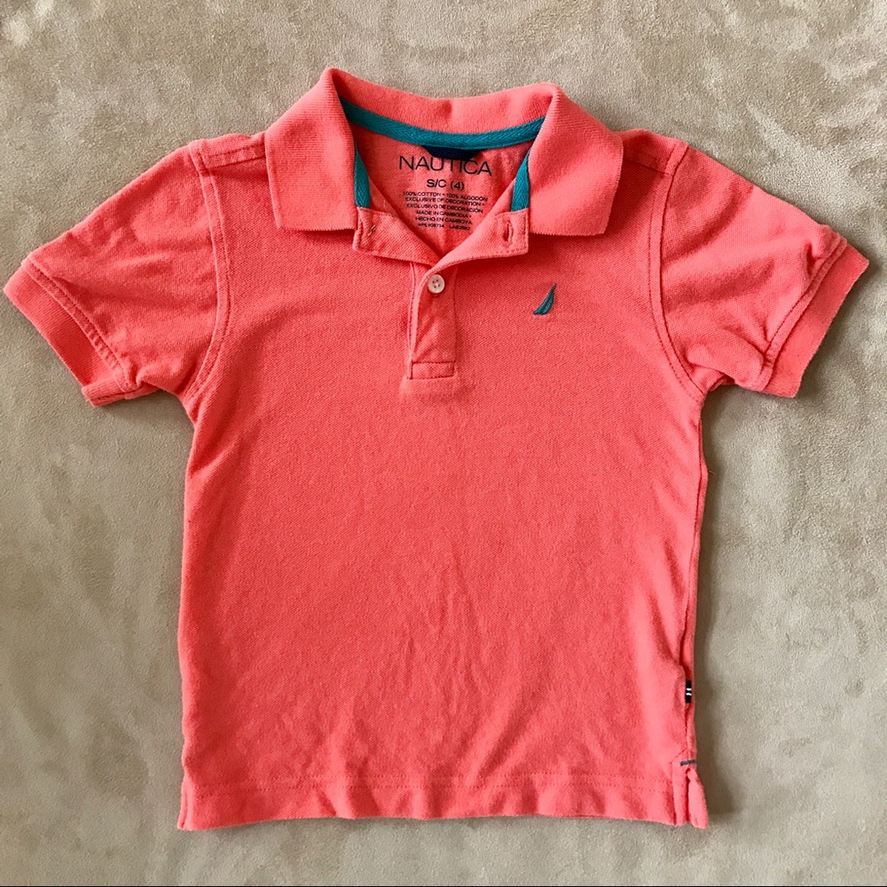 Nautical Orange Short Sleeve Polo Shirt (Boys 4T)