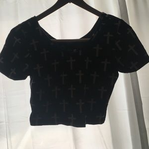 Cropped shit with crosses