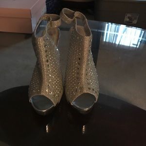 Platform jeweled sandal