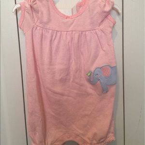 Summer pink and white romper