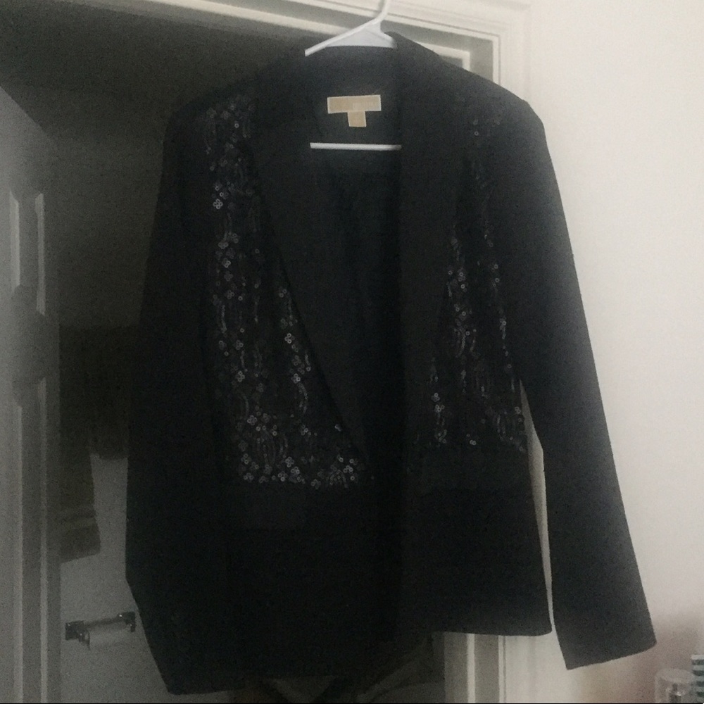 Michael Kors Black Sequin Blazer