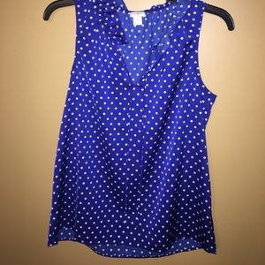 Jcrew blue polka dot blouse