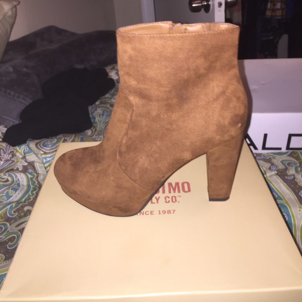 Cognac ankle boots