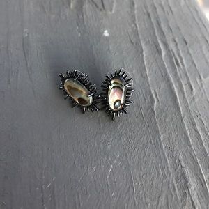 KENDRA SCOTT ABALONE GUNMETAL STUDS