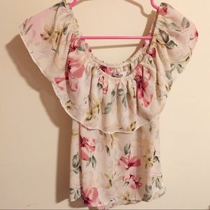Hollister Floral Off Shoulder Shirt