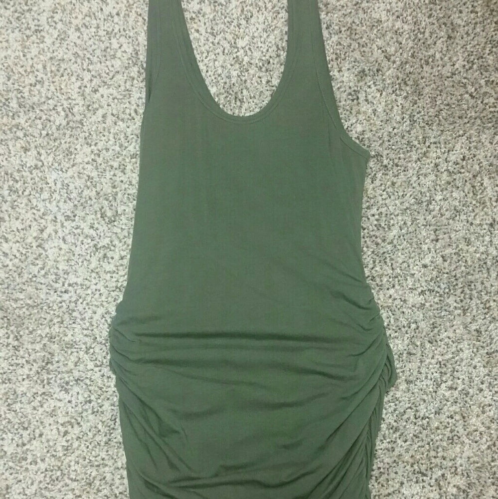 Express green rouched dress