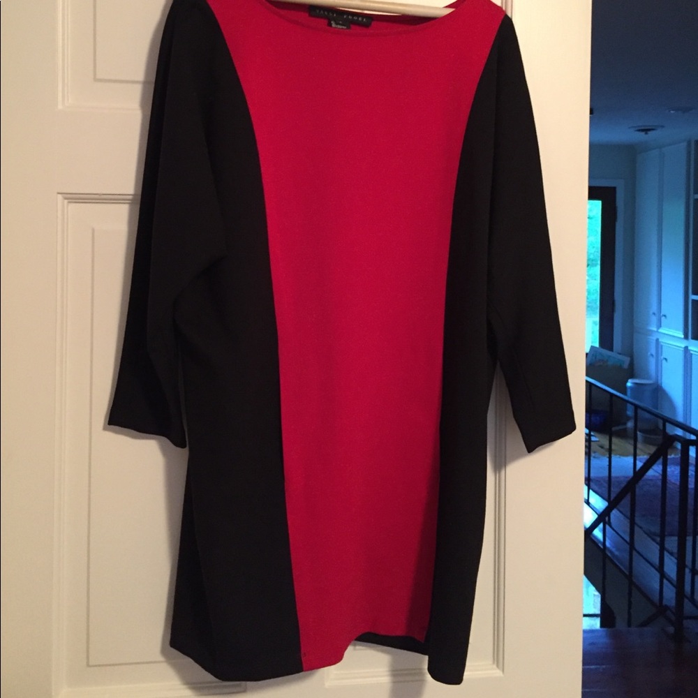 Yansi Fugel  designer dress. Red and black