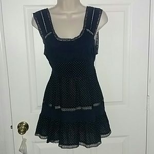 FREE PEOPLE navy blue with white pok-a-dot