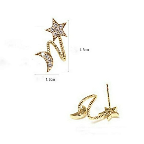 🔴Star and Moon Wrap Earrings - Picture 2 of 5