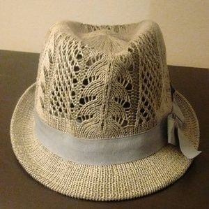 Gray Crochet Fedora