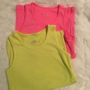 Neon bright girls Justice tank tops