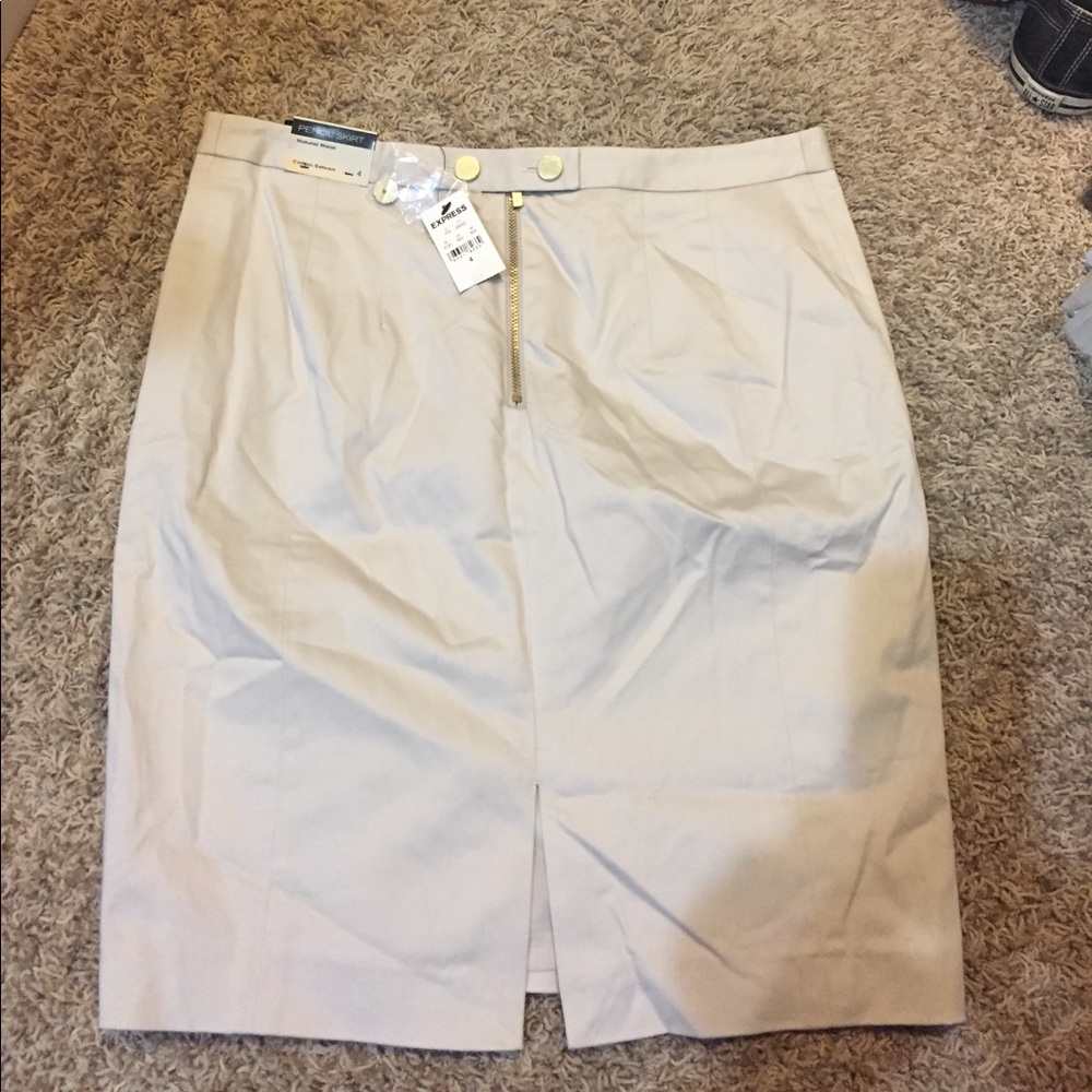 Express cotton sateen pencil skirt