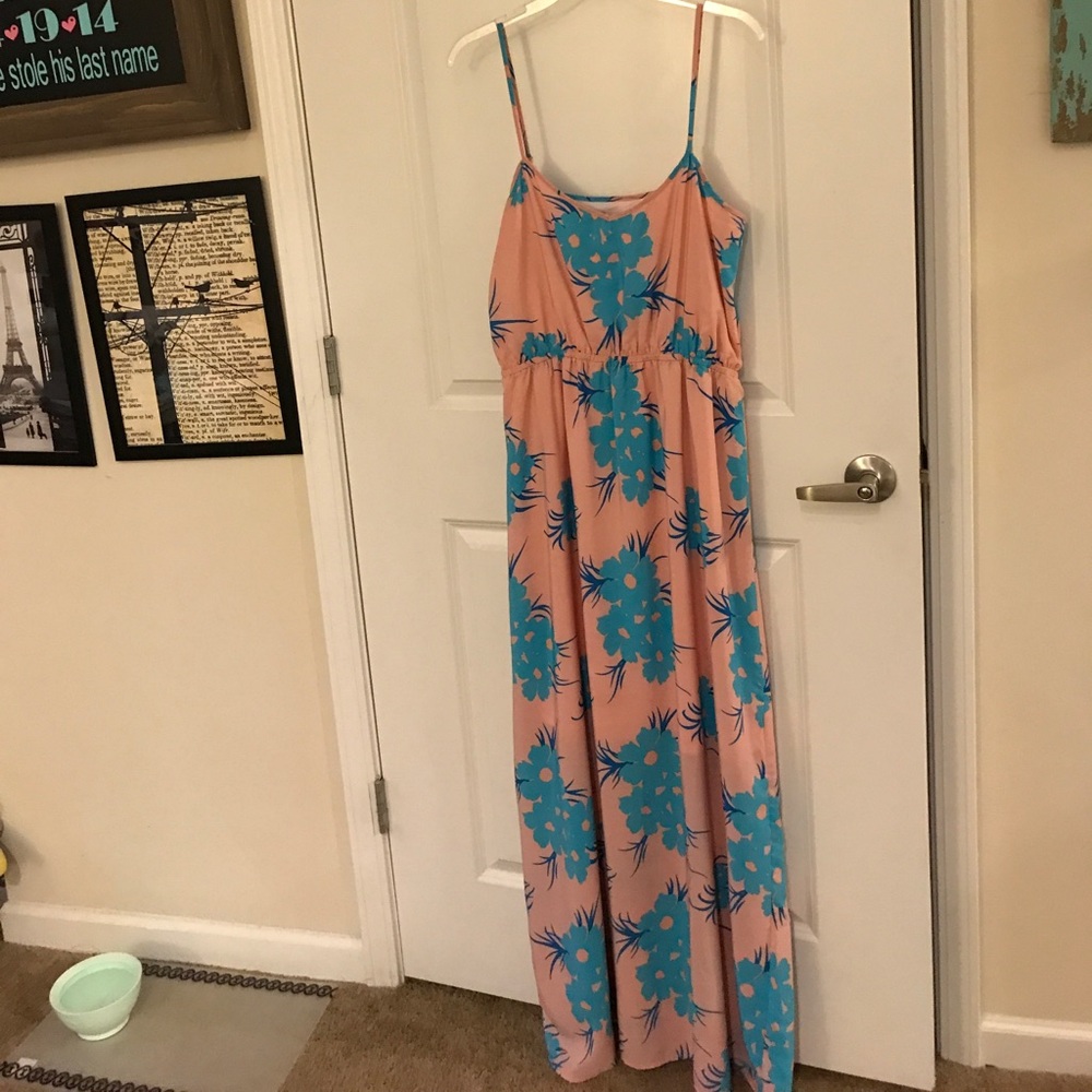 Beautiful Baby Pink and Baby Blue Maxi Dress