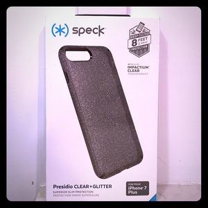 Speck iPhone 7Plus slim clear + glitter case