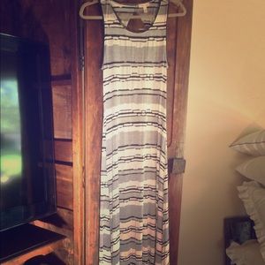 Silence + Noise black & white floor length dress