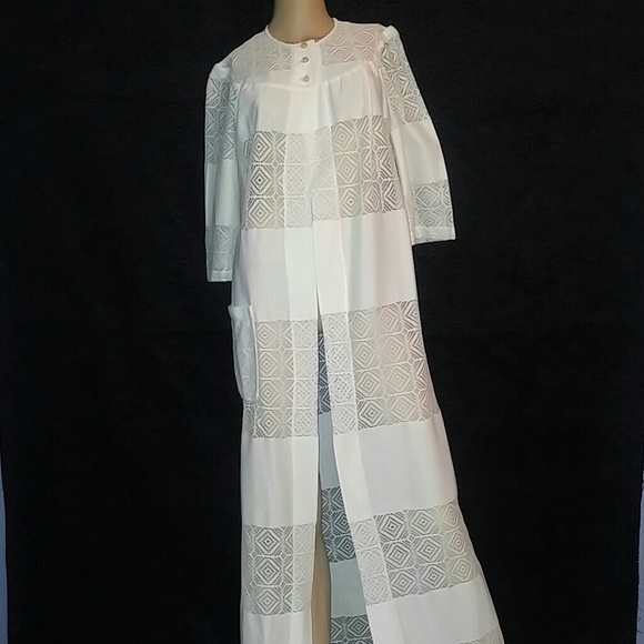 Vintage Other - Vintage White Long Cover Up Jacket