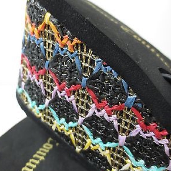 Juicy Couture Rainbow Straw Wedge Sandals NWT - Picture 4 of 4