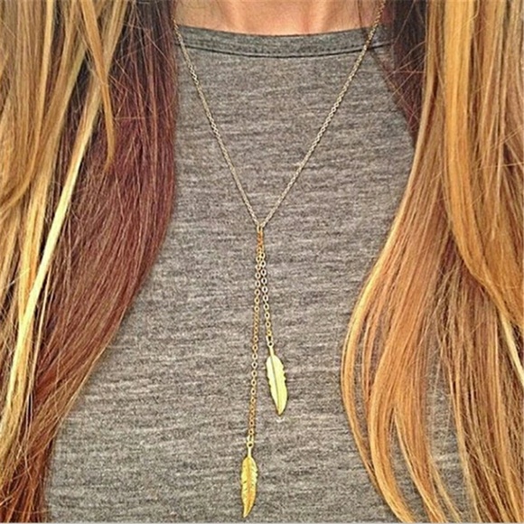 Jewelry - 💕2 for $15💕Double leaf drop necklace