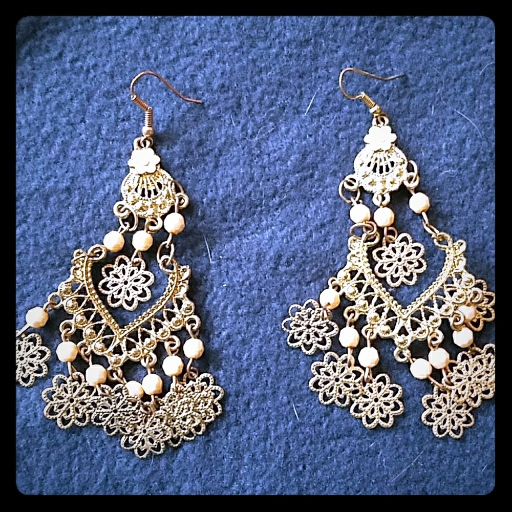 Gold chandelier earrings