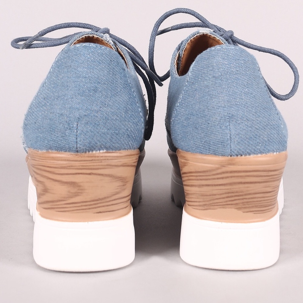 🚨Last Pair🆕 Denim Ripped Platform Creepers - Picture 6 of 6