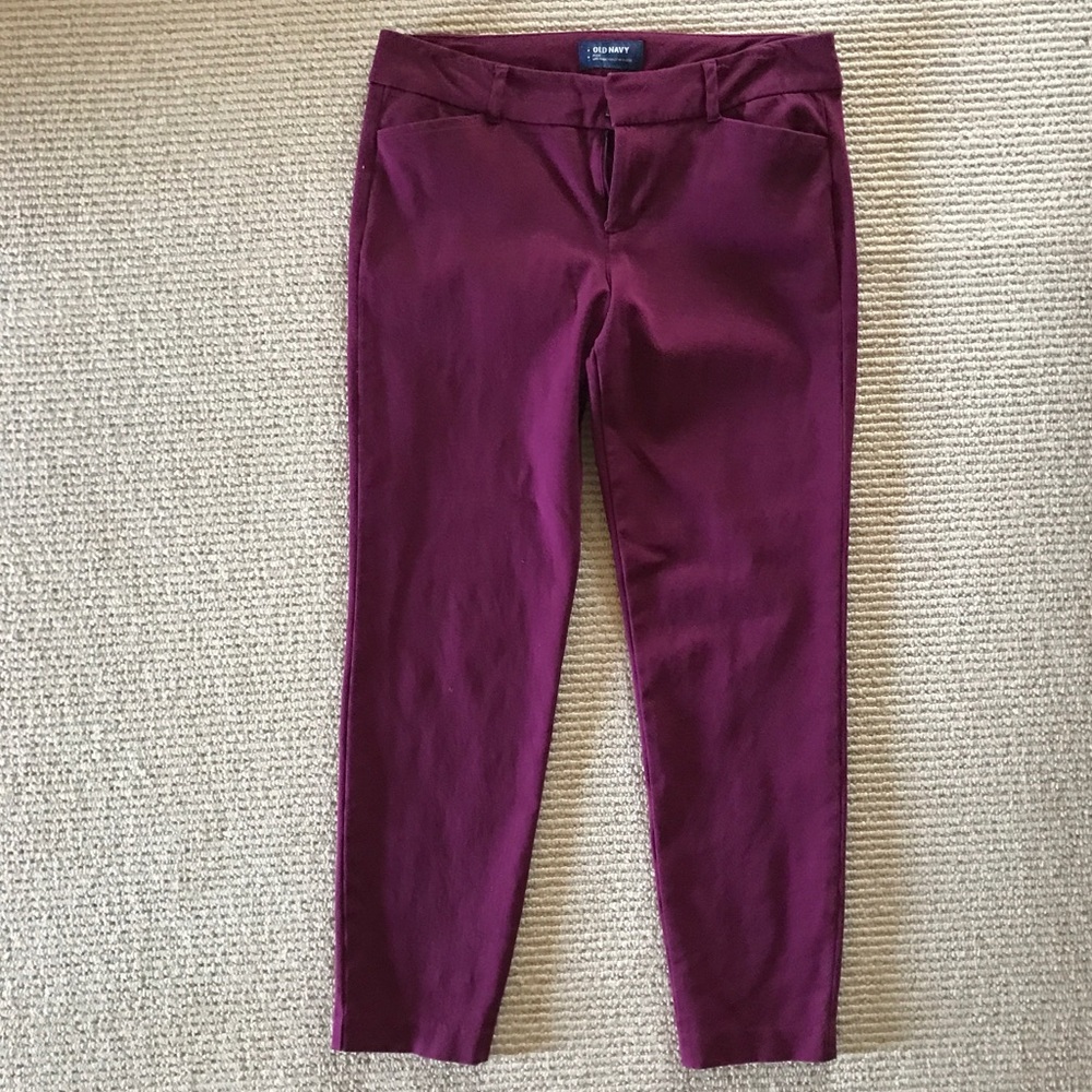Old Navy Pixie Mid-Rise pants in wine