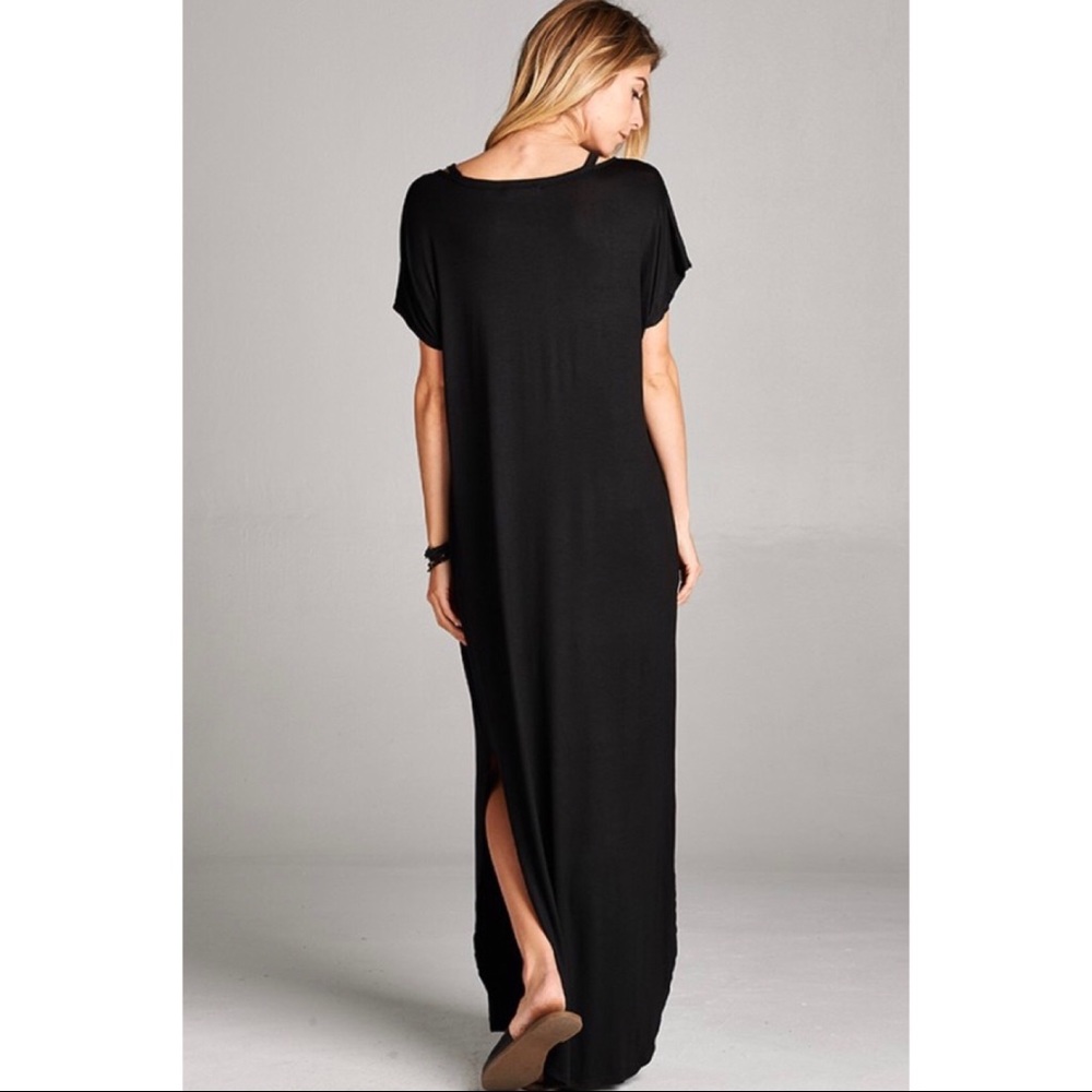 LAST❣️GREY or BLACK Oversized Side Slit Maxi - Picture 3 of 4