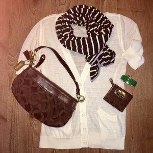 Coach handbag dark brown Cs