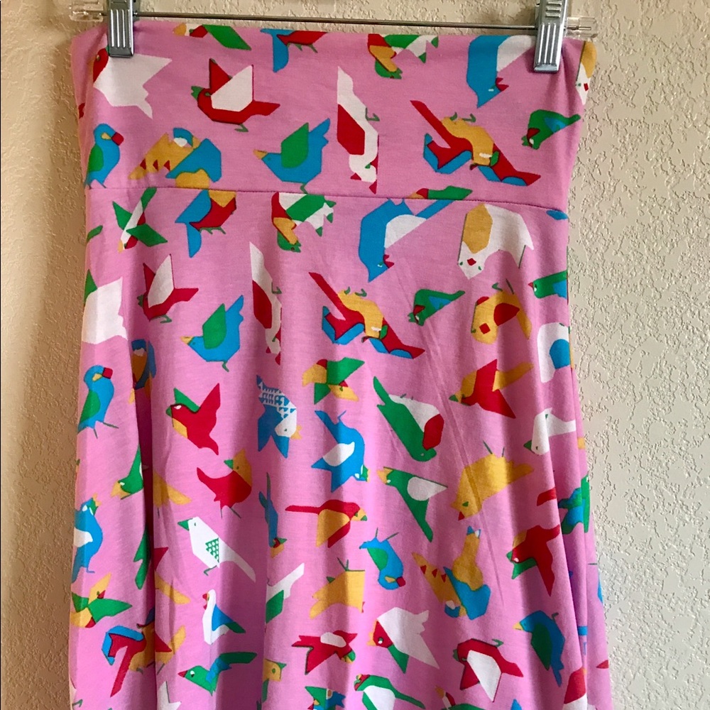 LuLaRoe Small Azure Skirt Digital Bird print