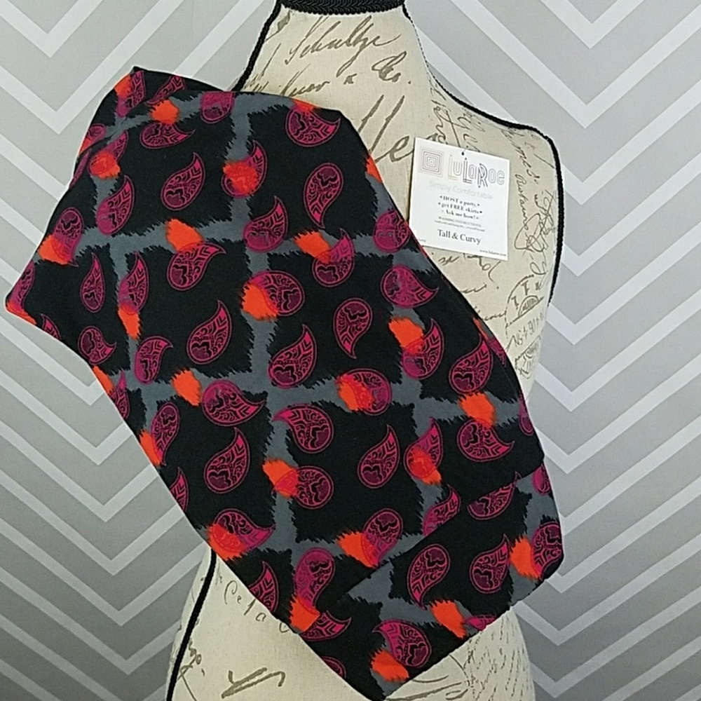 Black Pink and Red Paisley