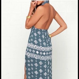 Faithful the Brand Blue & White Printed Maxi Dress