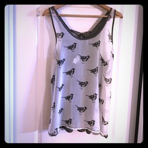 Bird Print Anthropology tank top