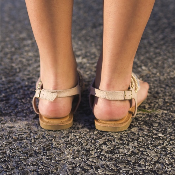 Gladiator Fringe Studded Aztec Sandals - Picture 3 of 4