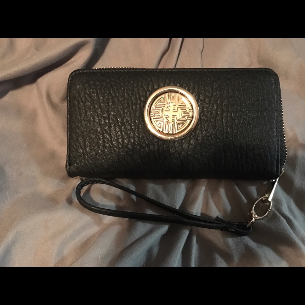 Black and gold wallet