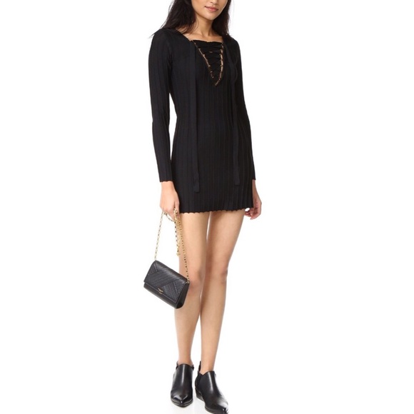 🆕 FOR LOVE & LEMONS KNITZ-Simone Lace Front Dress - Picture 6 of 6