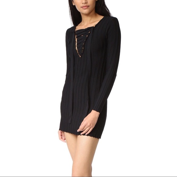 🆕 FOR LOVE & LEMONS KNITZ-Simone Lace Front Dress - Picture 2 of 6