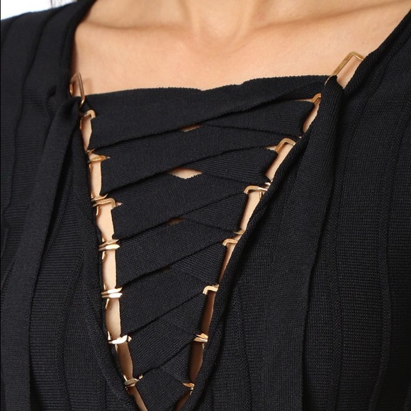 🆕 FOR LOVE & LEMONS KNITZ-Simone Lace Front Dress - Picture 5 of 6