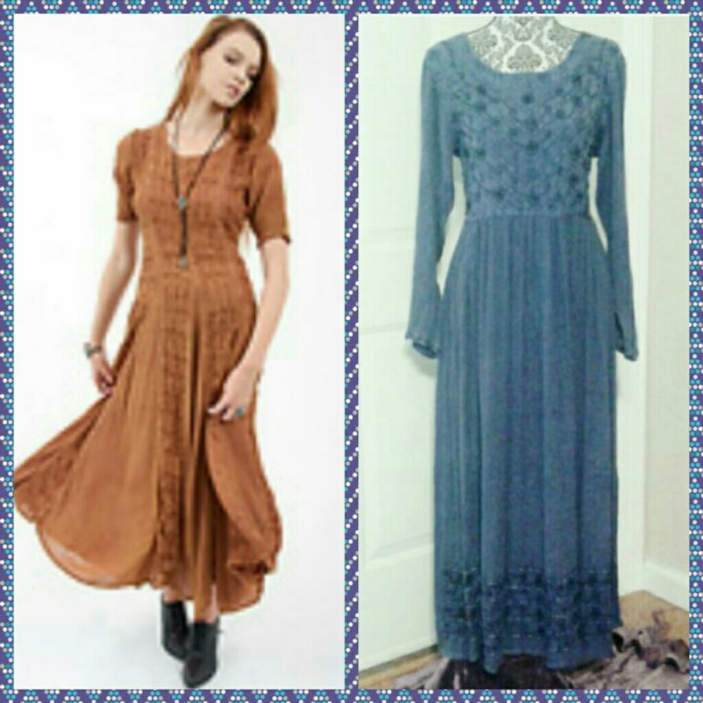 M.P.H. Blue Boheimian Style Maxi