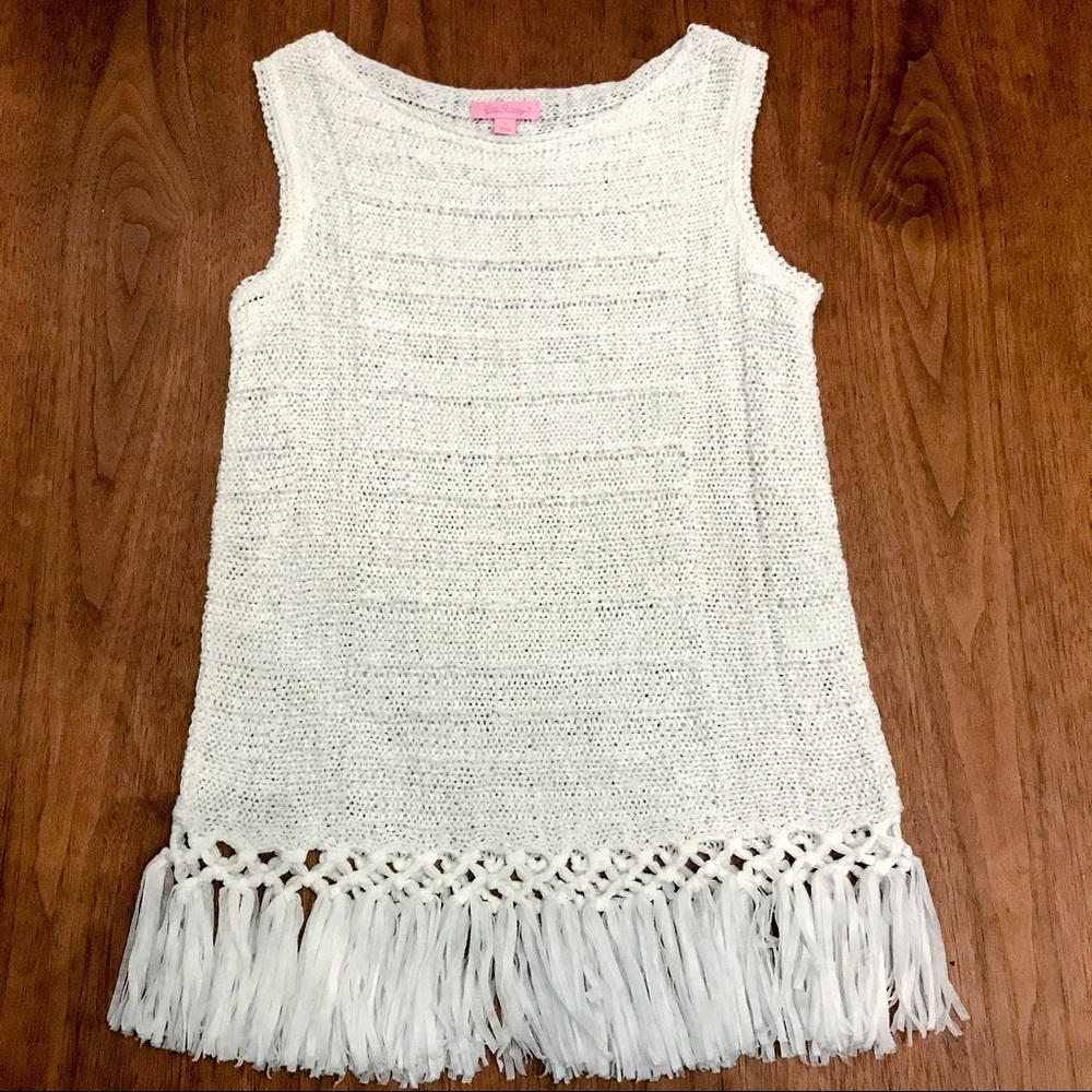 Lilly Pulitzer Luca Fringe Hem Sweater, Small