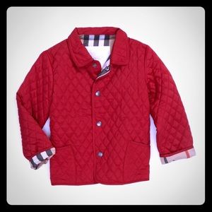 Kids Burberry Raspberry Colin Quilted Jacket