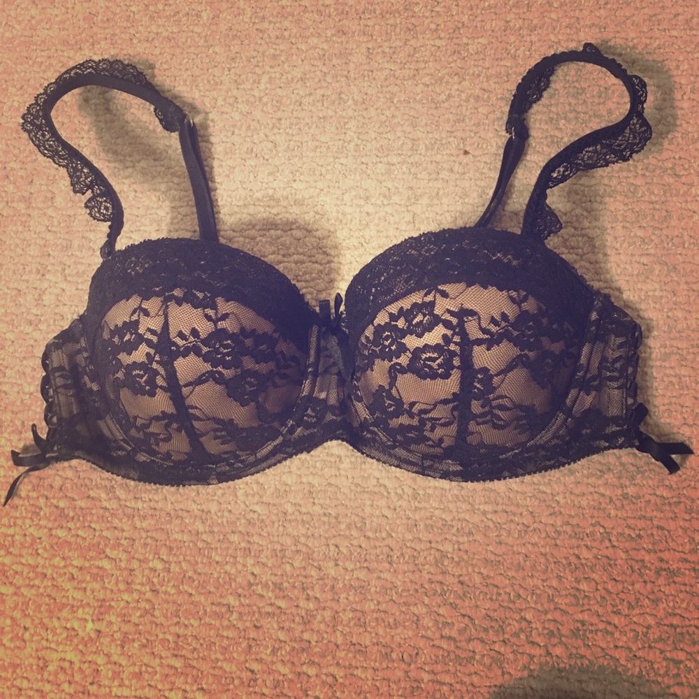 Black and nude Lace Adore Me bra
