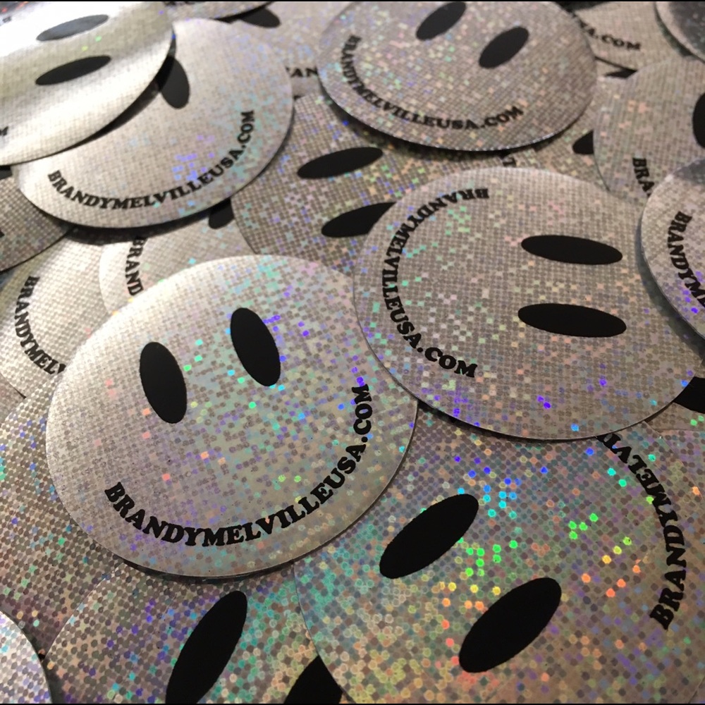 Brandy Melville Rare Holographic Smiley Stickers