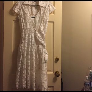 White Flower wrap dress