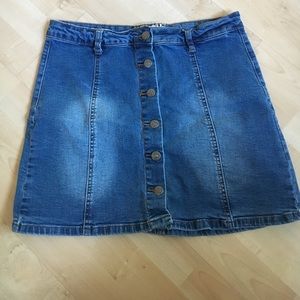 High waisted jean skirt